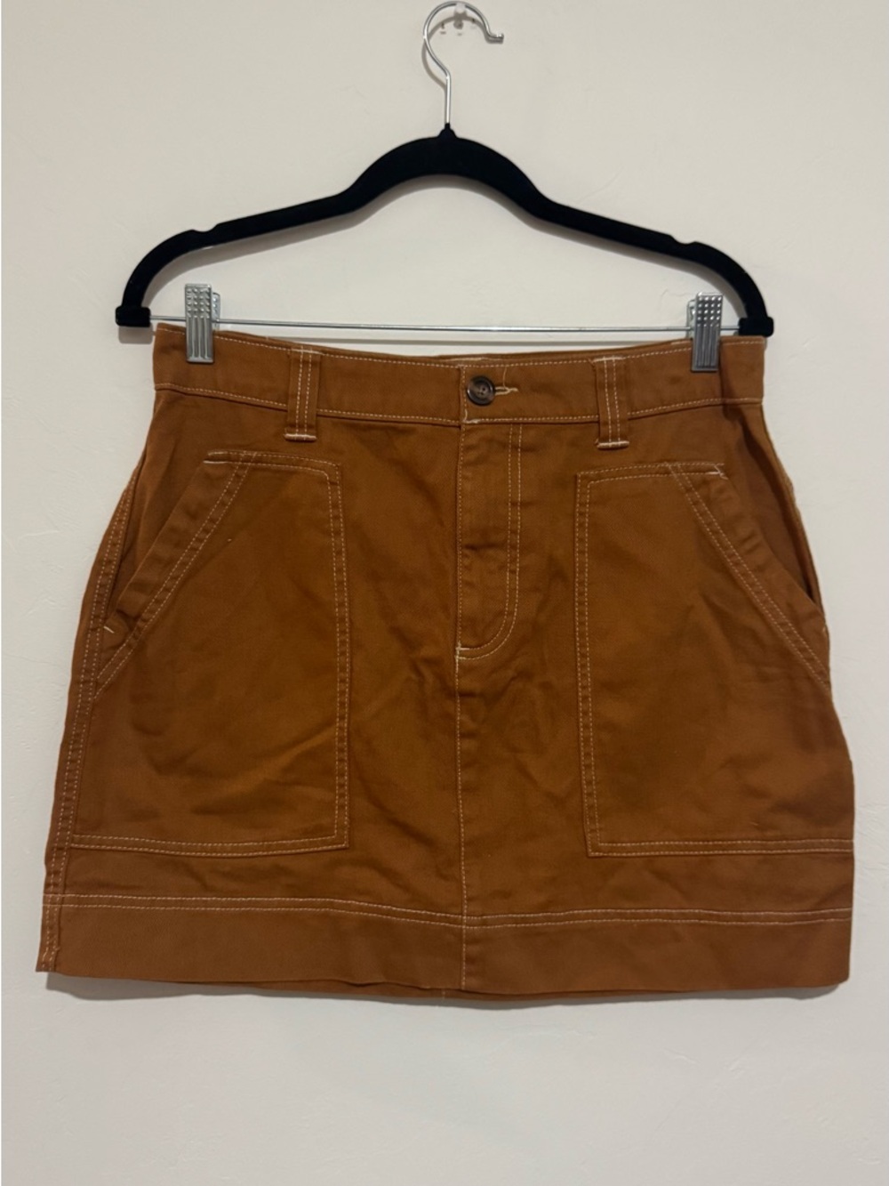 Old Navy Women’s Size 8 Brown Cotton Utility Mini Skirt